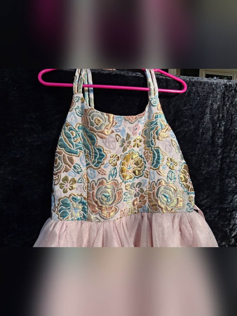 Zenzi Girls Size 10 Brocade Tulle Party Dress